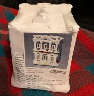 California Creations BANK SE176 Ready To Paint Christmas Holiday Village Plaster